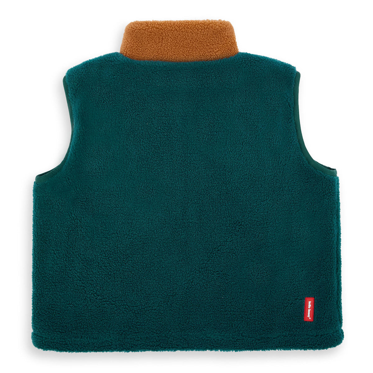Colete polar infantil azul com gola castanha Hello Hossy