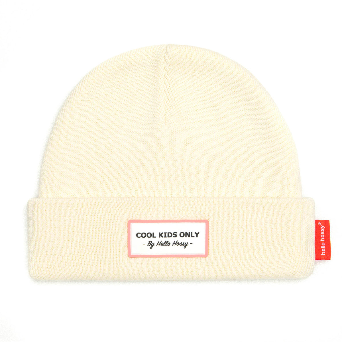 Gorro infantil bege com etiqueta bordada Cool Kids Only Hello Hossy