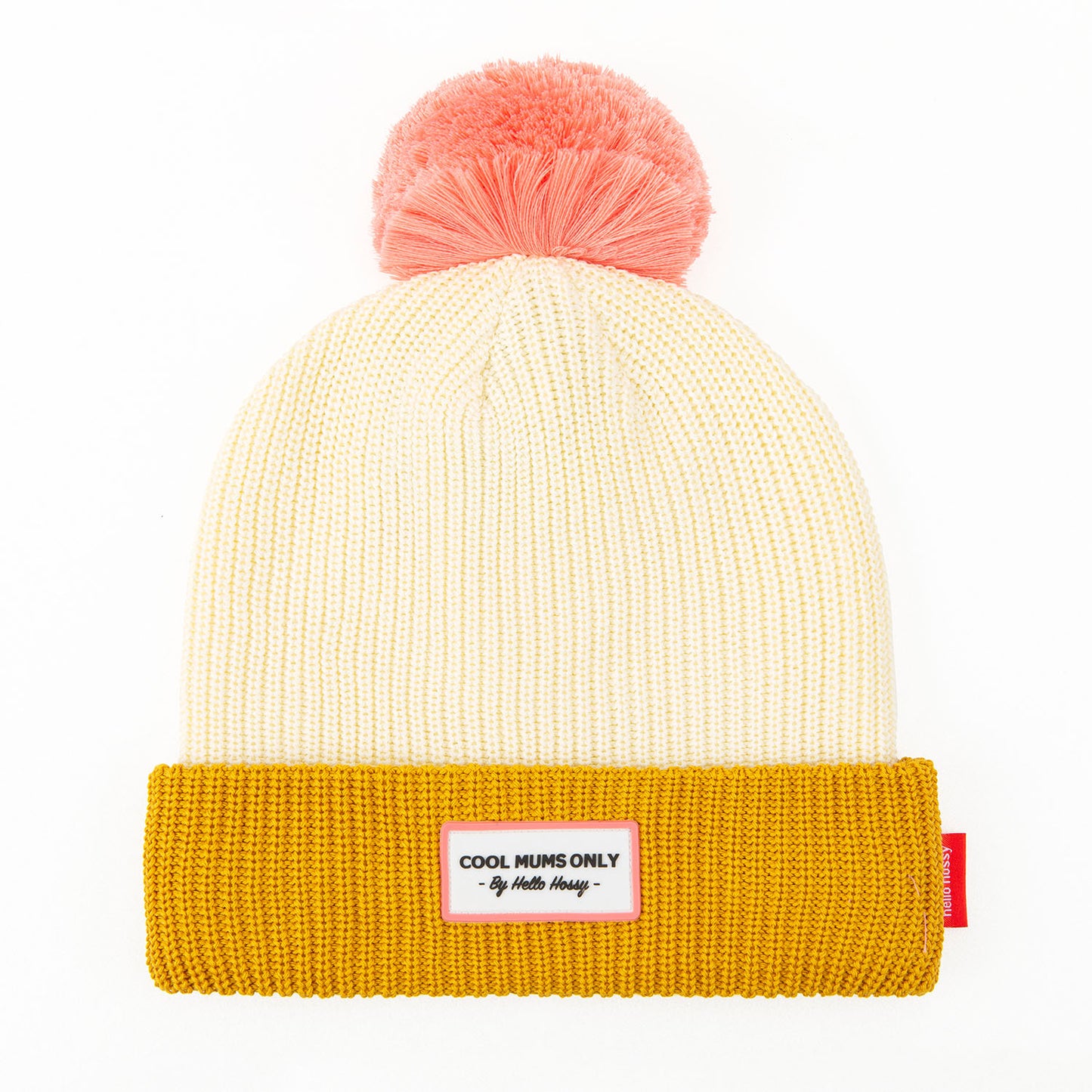 Gorro pais e filhos Color Block Camel, com pompom, forro polar, algodão orgânico, matchy-matchy, a partir dos 9 meses, Cool Kids Only!