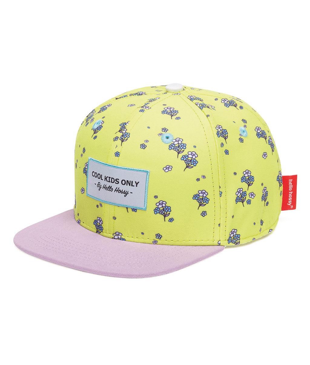 Boné infantil Lemon Flowers, pala reta, ecorresponsável, certificado Oeko-Tex, desde os 9 meses, Cool Kids Only!