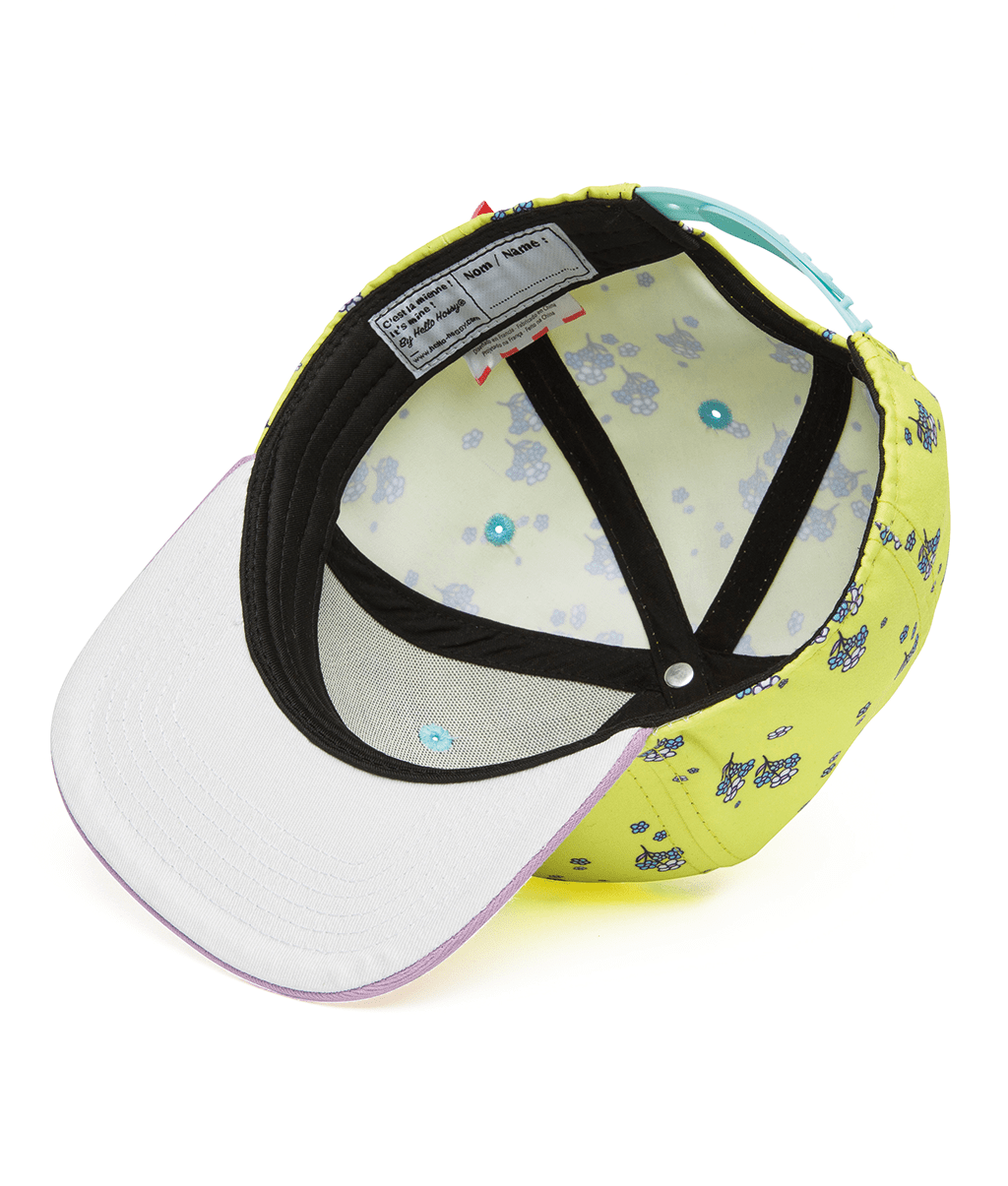 Boné infantil Lemon Flowers, pala reta, ecorresponsável, certificado Oeko-Tex, desde os 9 meses, Cool Kids Only!