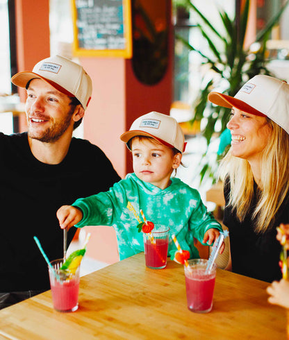 Boné Pais-Filhos Mini Bege, pala curva, matchy-matchy, 100% algodão orgânico, desde os 9 meses, Cool Kids Only !