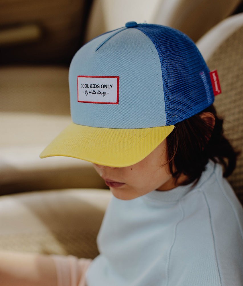 Boné infantil Mini Blue Lemon, estilo Trucker, ecorresponsável, certificado Oeko-Tex, desde os 9 meses, Cool Kids Only!