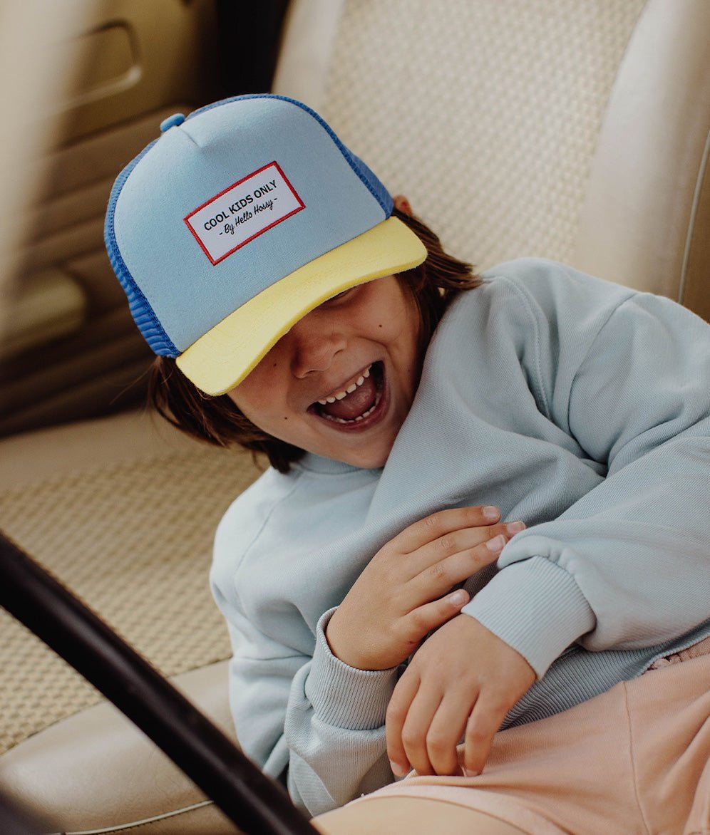 Boné infantil Mini Blue Lemon, estilo Trucker, ecorresponsável, certificado Oeko-Tex, desde os 9 meses, Cool Kids Only!