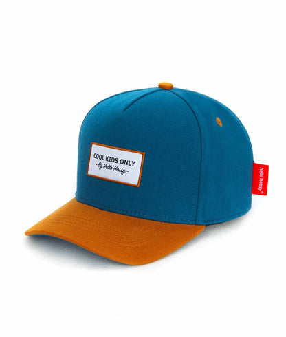 Boné infantil Mini Duck Blue, pala curva, 100% algodão orgânico, certificado Oeko-Tex, desde os 9 meses, Cool Kids Only!