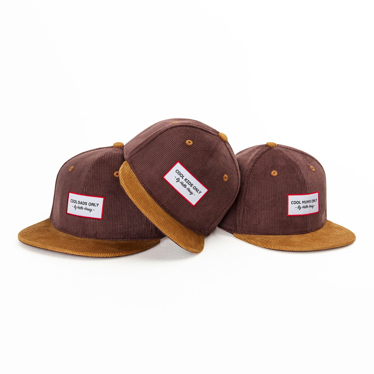 Boné pais e filhos Sweet Brownie, pala reta, veludo, matchy-matchy, a partir dos 9 meses, Cool Kids Only!